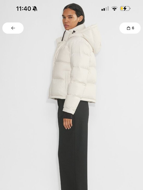 Aritzia Jackets & Blazers - TNA Matte Pearl / White Super Puff Shorty